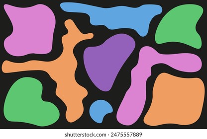 Y2K Contemporary avant-garde style seamless pattern. Organic Shapes wallpaper design. Organic Blot seamless pattern. Playful vector for wall print.