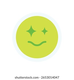 Y2K cute smile sticker. Retro happy emoji icon. Playful graphic element, flat aesthetic, perfect for decoration or collection in modern designs.