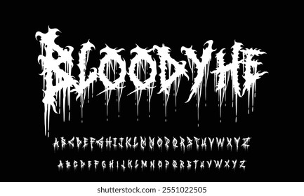 Y2k Damn Dark Lettering tattoo type font for tee print design. Trendy type font concept for Gothic Punk Rock and Death Rock print design. Rock style print design with t-shirt vector mockup