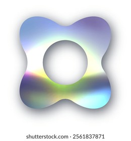 Y2K design element.Holographic sticker. Vector illustration