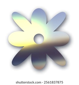Y2K design element.Holographic sticker. Vector illustration