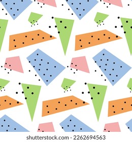 El doodle abstracto de 2000 es un patrón sin fisuras. Las formas geométricas coloridas se repiten.