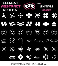 Y2K Element abstract graphic, with 30+ shapes object	
