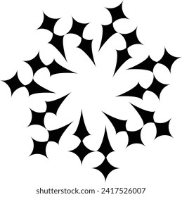 Y2K ELEMENT ICON BLACK SHAPES