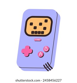 y2k element on white background. Retro game console isolated. 2000s clipart