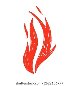 Y2K fire tattoo design with bold black flames. Hand-drawn doodle flames. Flat vector illustration isolated on white background.