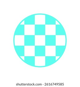 Y2K flat checker pattern. Abstract geometric icon with retro shapes. Bold visual element, modern aesthetic, potential for decoration or trendy streetwear designs.