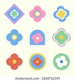Flor Y2K, flor Pop Retro Groovy Flor Floral