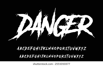 Y2k Freedom Dark Lettering tattoo vector type font. Grunge style type font with Gothic Pank Rock and Dark Rock signs and symbols. Scary tattoo font 00s concept. Rock n Roll style lettering