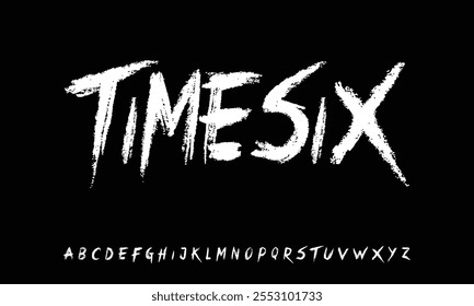 Y2k Freedom Dark Lettering tattoo vector type font. Grunge style type font with Gothic Pank Rock and Dark Rock signs and symbols. Scary tattoo font 00s concept. Rock n Roll style lettering