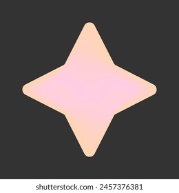 y2k futuristic element of 2000s aesthetic design, star shape in gradient. Abstract figure on black background