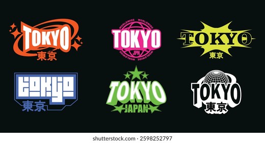 Y2K Futuristic illustration of japan vector t shirt design, vector graphic, typographic poster or tshirts street wear and Urban style