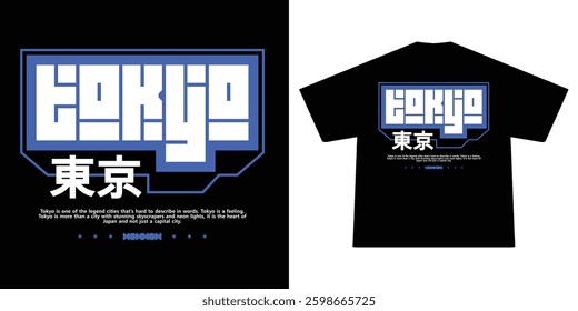 Y2K Futuristic illustration of japan vector t shirt design, vector graphic, typographic poster or tshirts street wear and Urban style
