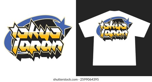 Y2K Futuristic illustration of tokyo  japan vector t shirt design, vector graphic, typographic poster or tshirts street wear and Urban style