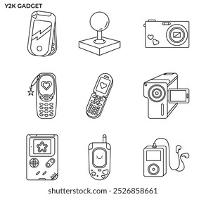 Y2K gadget outline style icons.