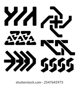 Ilustración vectorial brutalista geométrica Y2k
