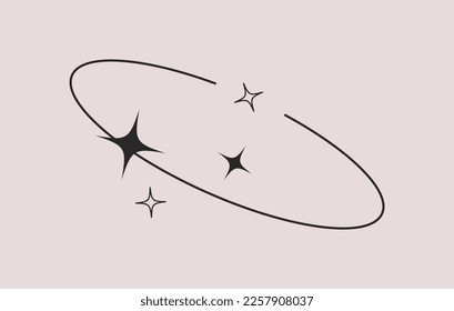 Y2K geometric shapes. Abstract geometric minimalistic shape. Trendy star and circle. Vector illustration concept