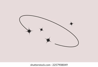 Formas geométricas Y2K. Forma minimalista geométrica abstracta. Estrella y círculo de moda. Concepto de ilustración de vector