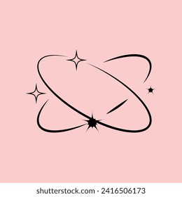 Y2K geometric shapes. Abstract geometric minimalistic shape. Trendy star and circle. Vector illustration concept. eps file 2.	