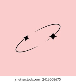 Y2K geometric shapes. Abstract geometric minimalistic shape. Trendy star and circle. Vector illustration concept. eps file 9.	
