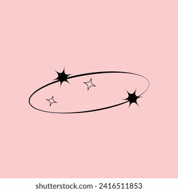 Y2K geometric shapes. Abstract geometric minimalistic shape. Trendy star and circle. Vector illustration concept. eps file 5.	