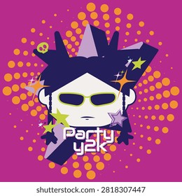 Y2k Girl Millenium Illustration Background