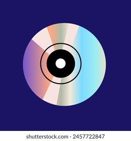 Y2k gradient element, 2000s sticker with hologram, vector futuristic style, trendy chrome shape. Abstract aesthetic retro element.