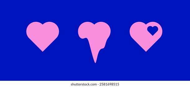 Y2k heart sticker. Trendy love element for design.