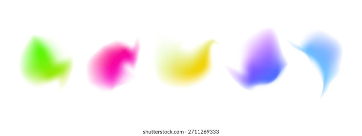 El aura de gradiente holográfico Y2K se forma con un desenfoque abstracto suave. Formas iridiscentes de ensueño para diseños y fondos modernos PNG