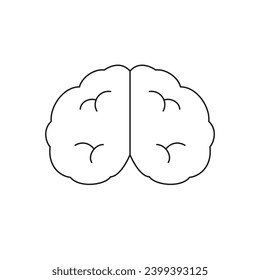 Y2k cerebro humano inteligente inteligente inteligente inteligente idea mente de inteligencia monocroma línea retro groovy ilustración vectorial de icono. Elemento de historieta de salud psicología mental pegatina mínima para la impresión de camisetas de tatuaje