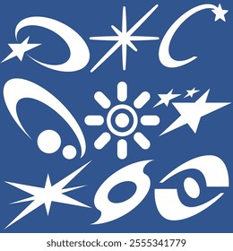 Y2K Icon Isolated object vector pack.