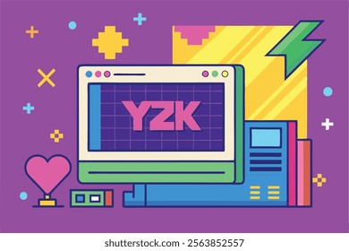 y2k inspired layout with bright saturated gradien