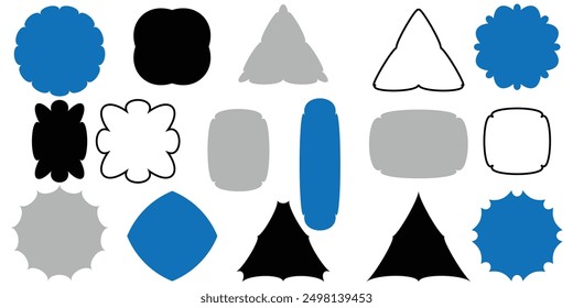 Y2K inspired vector set. Abstract neon shapes with futuristic glow, perfect for creating trendy designs, backgrounds, or posters. Y2k shapes. Y2k Elements.