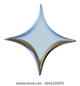 Y2K isoliertes Chrom-Metall-Element. 3D-Stahlelement auf transparentem Hintergrund	