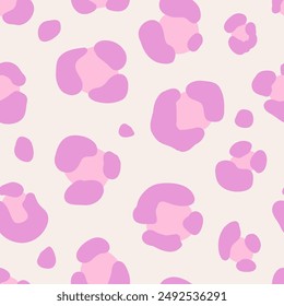 Y2k leopard seamless background. Psychedelic pink leopard print. Seamless groovy abstract animal, skin pattern. Trendy illustration. Vector graphic illustration