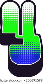 Y2K Letter Alphabet Vector Element