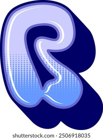 Y2K Liquid Letter Alphabet Vector Element
