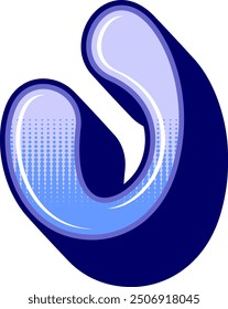 Y2K Liquid Letter Alphabet Vector Element