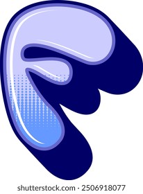 Y2K Liquid Letter Alphabet Vector Element