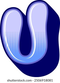 Y2K Liquid Letter Alphabet Vector Element