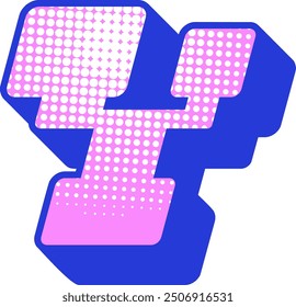 Y2K Modern Letter Alphabet Vector Element