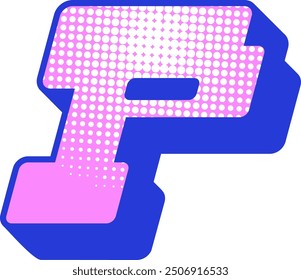 Y2K Modern Letter Alphabet Vector Element