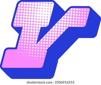 Y2K Modern Letter Alphabet Vector Element