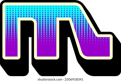 Y2K Modern Tech Letter Alphabet Vector Element