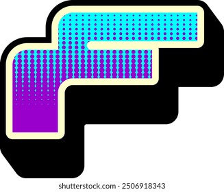 Y2K Modern Tech Letter Alphabet Vector Element