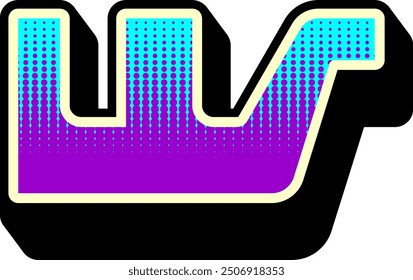Y2K Modern Tech Letter Alphabet Vector Element