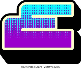 Y2K Modern Tech Letter Alphabet Vector Element