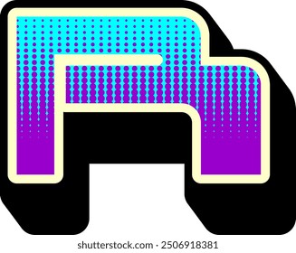Y2K Modern Tech Letter Alphabet Vector Element