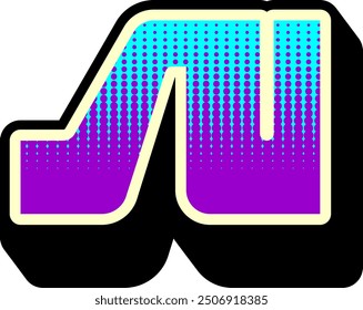 Y2K Modern Tech Letter Alphabet Vector Element