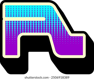 Y2K Modern Tech Letter Alphabet Vector Element